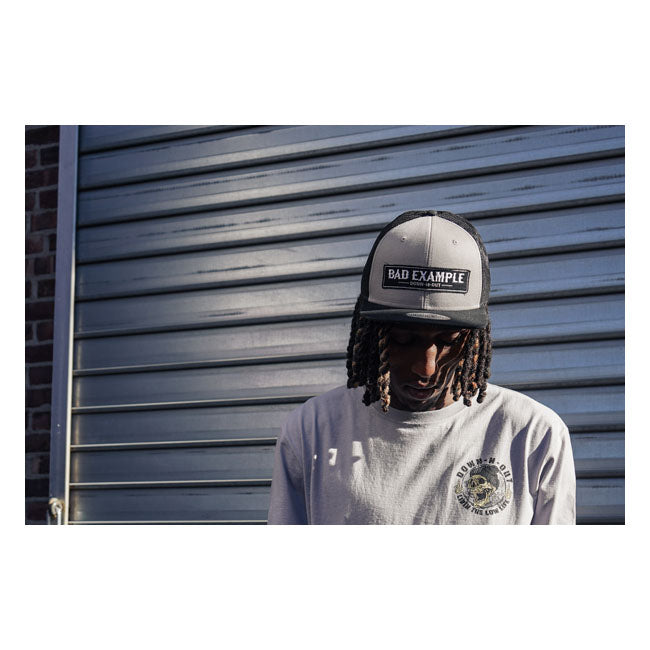 Down N Out Bad Example Snapback Cap Grey/Black Caps Down N Out