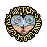 Down N Out Live Fast, Smoke Grass Sticker Stickers Down N Out