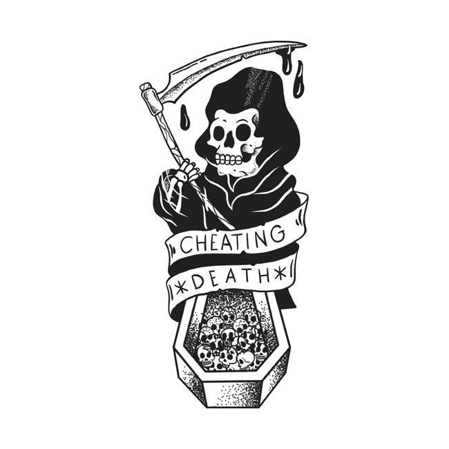 Down N Out Cheating Death Reaper Sticker Stickers Down N Out