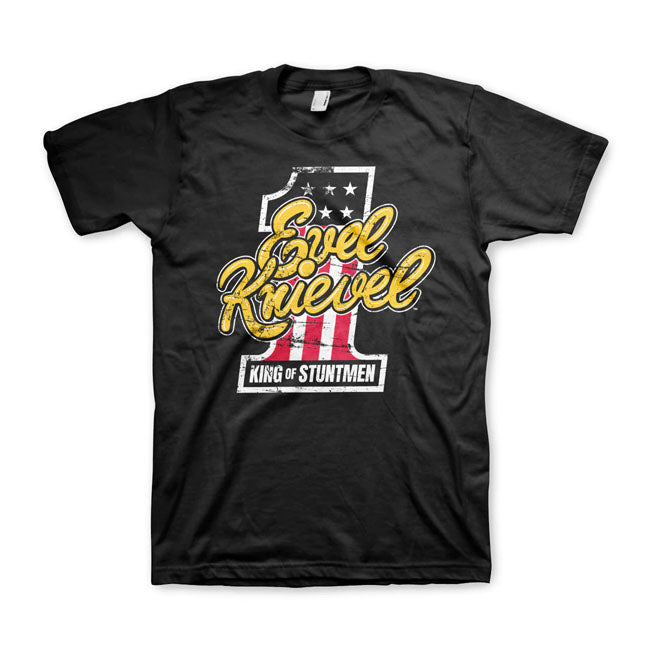 Evel Knievel King Of Stuntmen T-shirt, Black T-Shirt Evel Knievel S