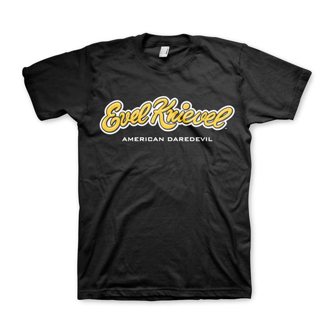 Evel Knievel Logo T-shirt, Black T-Shirt Evel Knievel S