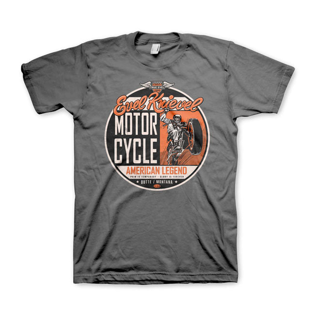 Evel Knievel American Legend T-shirt, Dark Grey T-Shirt Evel Knievel S