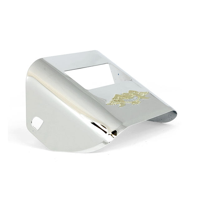 73 Up Taillight Visor. Embossed Eagle. Gold Taillights Visors Mcs