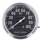 Fl Speedometer, ''Police Face'', Black. 1:1 Mph Speedometers Mcs