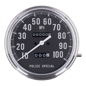 Fl Speedometer, ''Police Face'', Black. 1:1 Mph Speedometers Mcs