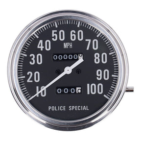 Fl Speedometer, ''Police Face'', Black. 2:1 Mph Speedometers Mcs