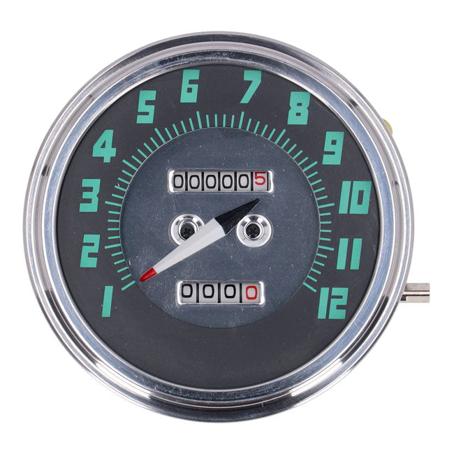 Fl Speedometer, ''48 61 Face'', Green. 1:1 Mph Speedometers Mcs
