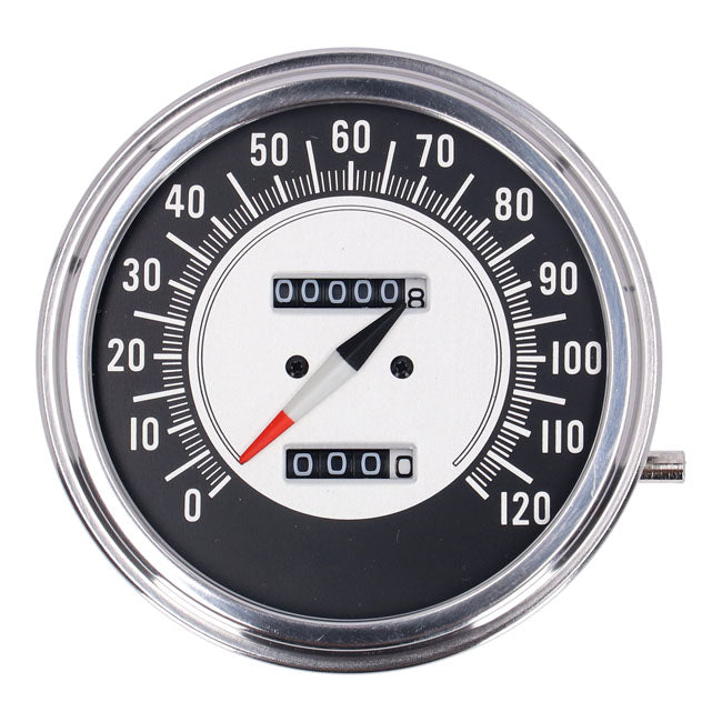 Fl Speedometer, ''68 72 Face'', Black/Silver. 1:1 Mph Speedometers Mcs
