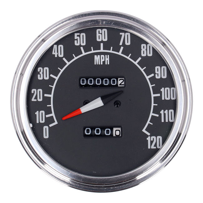 Fl Speedometer, ''74 84 Face'', Black. 2.21:1 Mph Speedometers Mcs