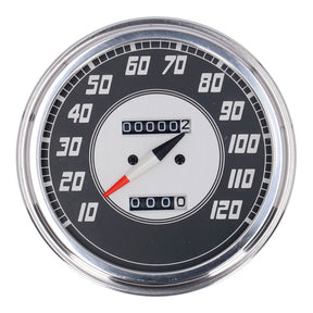 Fl Speedometer, ''46 47 Face'', Silver/Black. 2.24:1 Mph Speedometers Mcs