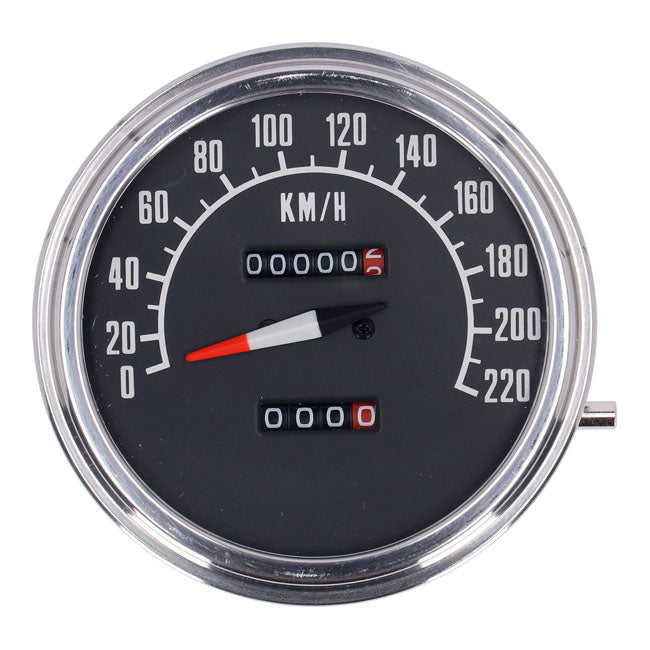 Fl Speedometer, ''74 84 Face'', Black. 2:1 Kmh Speedometers Mcs