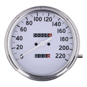 Fl Speedometer, ''36 40 Face'', White. 2:1 Kmh Speedometers Mcs