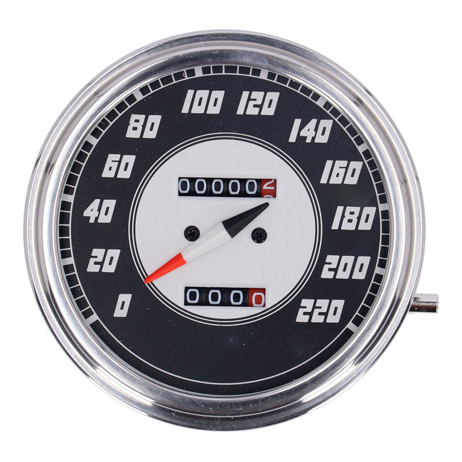 Fl Speedometer, ''46 47 Face'', Silver/Black. 2:1 Kmh Speedometers Mcs