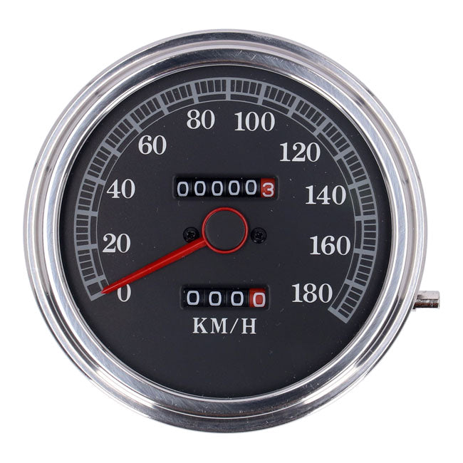 Fl Speedometer, ''85 Up Face'', Black. 2:1 Kmh Speedometers Mcs