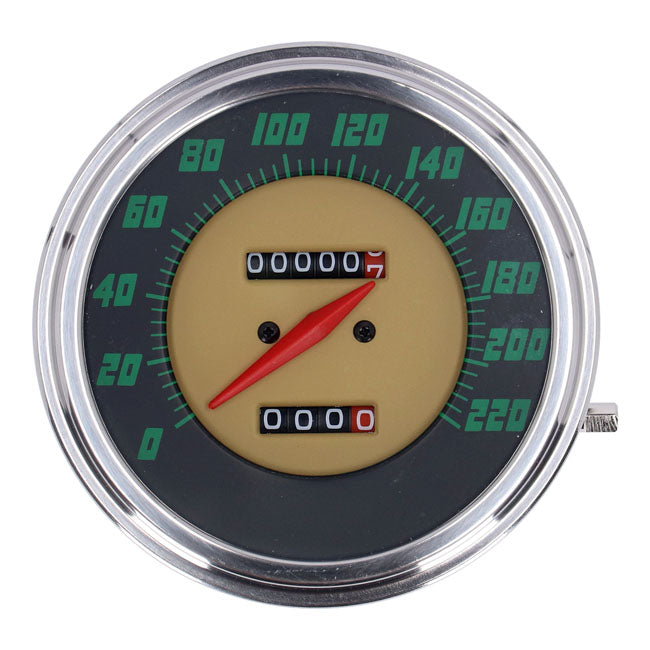 Fl Speedometer, ''48 61 Face'', Green. 1:1 Kmh Speedometers Mcs