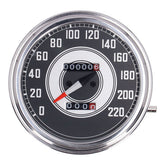 Fl Speedometer, ''41 45 Face'', Silver/Black. 2:1 Kmh Speedometers Mcs