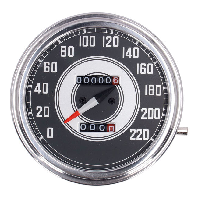 Fl Speedometer, ''41 45 Face'', Silver/Black. 2:1 Kmh Speedometers Mcs