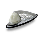 Indian Head Front Fender Light. Chrome, White Lens Fender Lights Mcs