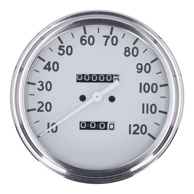 Fl Speedometer, ''36 40 Face'', White. 2.24:1 Mph Speedometers Mcs