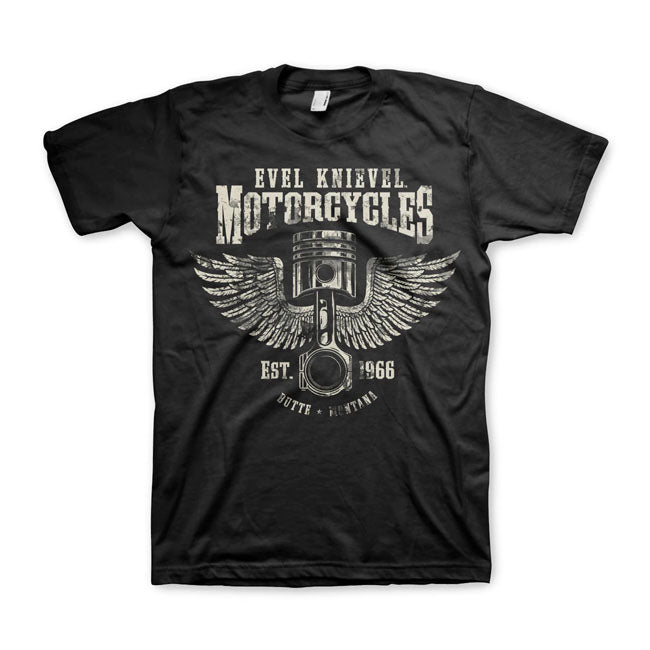 Evel Knievel Motorcycles T-shirt Black T-Shirt Evel Knievel S