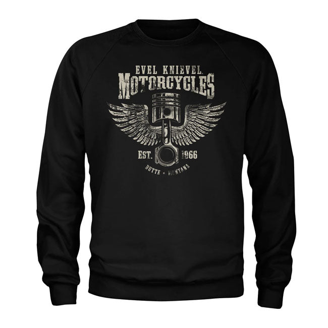 Evel Knievel Motorcycles Sweatshirt, Black Sweatshirt Evel Knievel