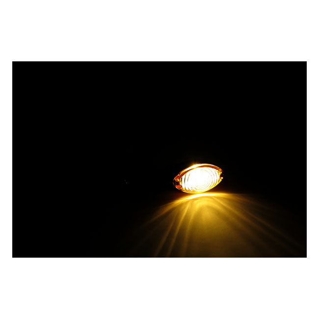 Cateye Mini Turn Signals 40mm Stem, Black With Amber Lens Turn Signals Mcs