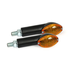 Cateye Mini Turn Signals 40mm Stem, Black With Amber Lens Turn Signals Mcs