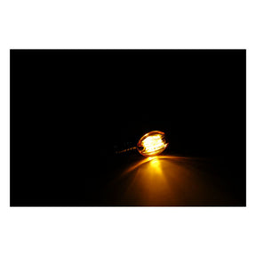 Micro Flash, Halogen Turn Signal. Chrome. Dark Amber Lens Turn Signals Mcs