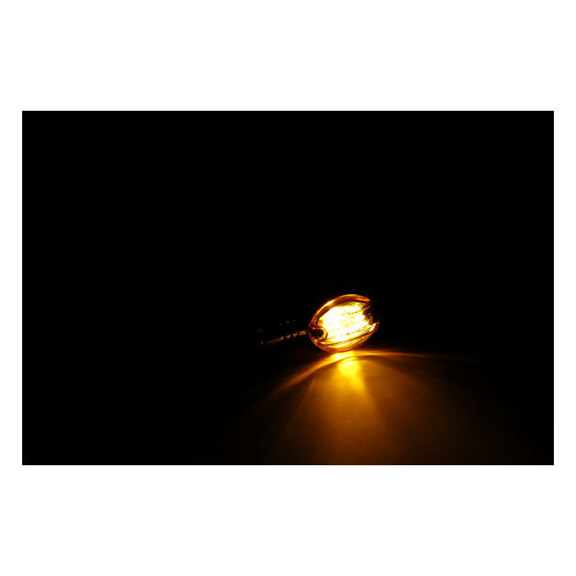 Micro Flash, Halogen Turn Signal. Chrome. Dark Amber Lens Turn Signals Mcs