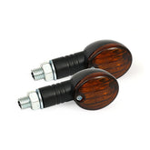 Micro Flash, Halogen Turn Signal. Black. Dark Amber Lens Turn Signals Mcs