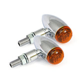 Micro Bullet, 12v Halogen Turn Signals. Chrome, Plain Turn Signals Mcs