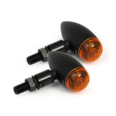 Micro Bullet, 12v Halogen Turn Signals. Black, Plain Turn Signals Mcs