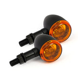 Mini Bullet, Halogen Turn Signals. Black, Plain Turn Signals Mcs