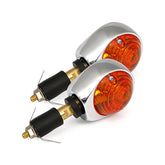 Full Size Bulls Eye, In Bar Turn Signals. Chrome. Amber Lens Turn Signals Mcs