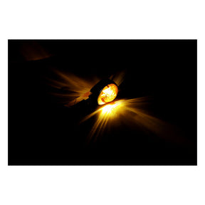 Full Size Bulls Eye, In Bar Turn Signals. Chrome. Amber Lens Turn Signals Mcs