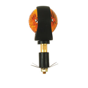 Full Size Bulls Eye, In Bar Turn Signals. Black. Amber Lens Turn Signals Mcs