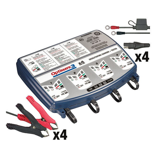 Tecmate Opti Mate, 3 X 4 Bank 12 V Battery Charger Battery Chargers Optimate