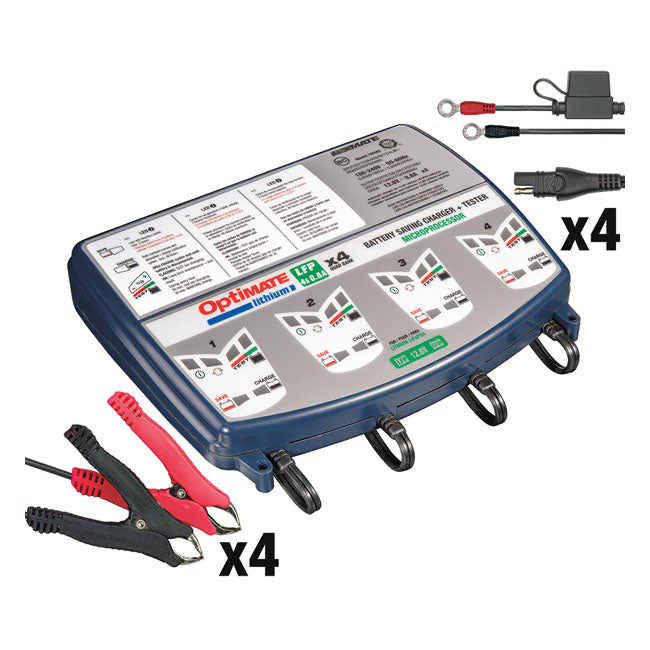 Tecmate Opti Mate, Lithium 4s 0.8 A 4 Bank Battery Chargers Optimate