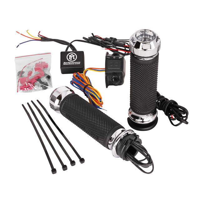 PM, Apex heated grips. Chrome Grips Performance Machine