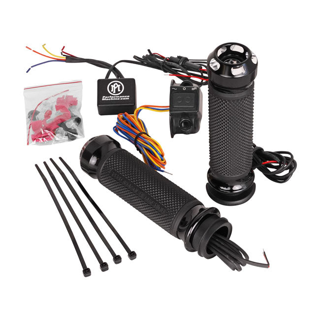 PM, Apex heated grips. Black contrast cut Grips Performance Machine