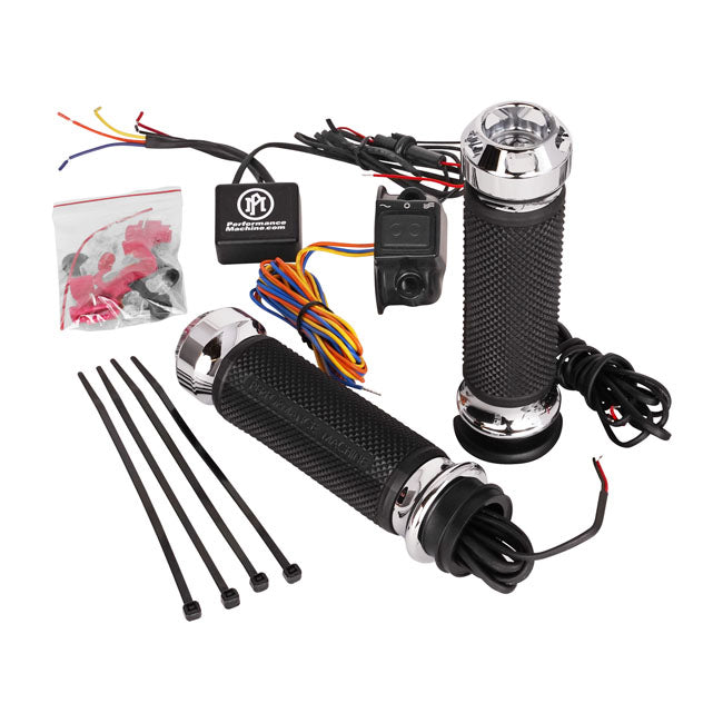 PM, Apex heated grips. Chrome Grips Performance Machine