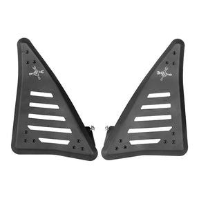 Burly, Slash cut side panel cover set. Left & Right. Black Side Covers Burly Brand