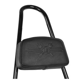 Burly, tall sissy bar with pad. Black Sissy Bars Burly Brand