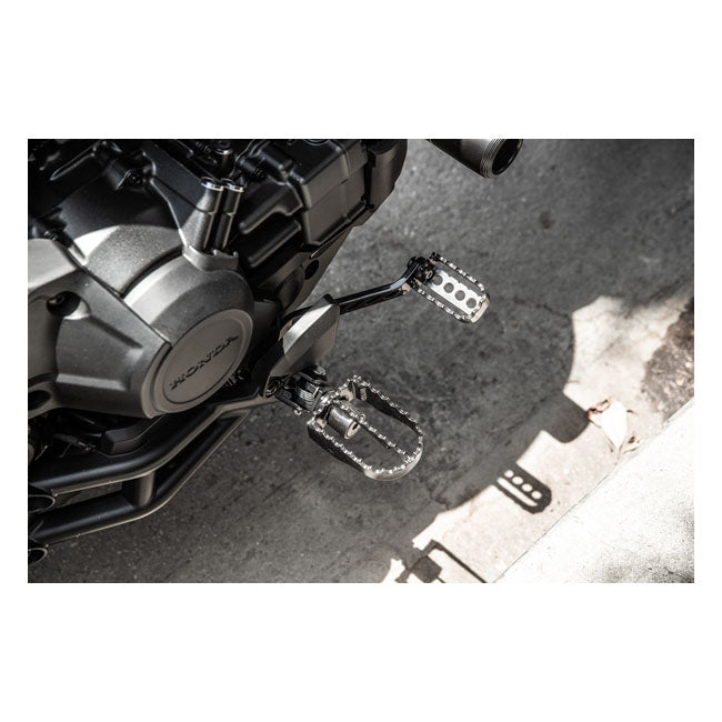 Burly, MX rider foot peg set. Black Footpegs Burly Brand