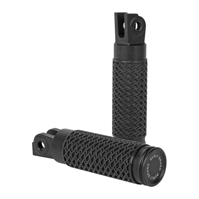 Burly, Slash Cut rider foot peg set. Black Footpegs Burly Brand