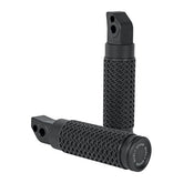 Burly, Slash cut passenger foot peg set. Black Footpegs Burly Brand