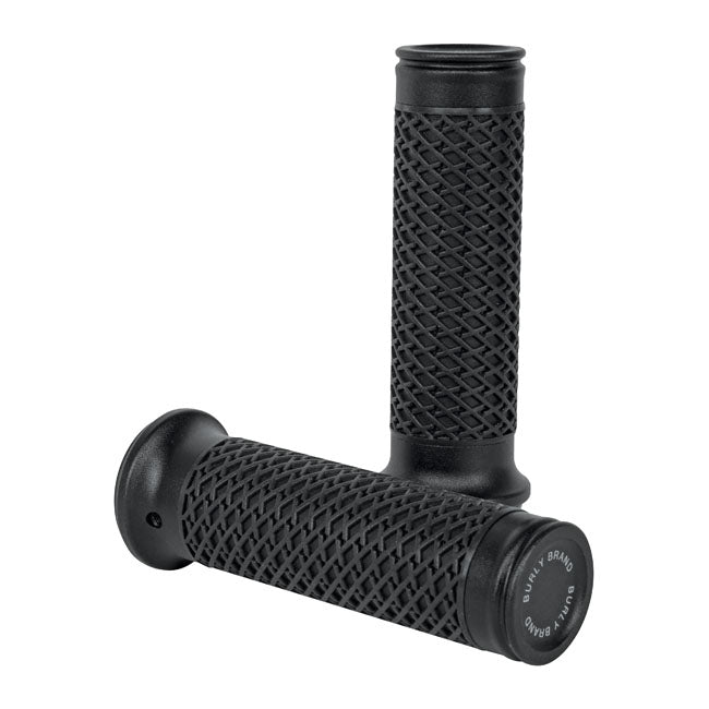Burly, Slash cut grip set. Black Grips Burly Brand