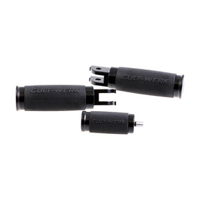 Cult-Werk, ''Racing'' rider foot & shift peg set. Gloss black Footpegs Cult Werk