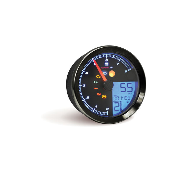 HD-04 4" Multifunction Meter, Black - 04-11 Dyna & 04-13 Sportster Speedometers Koso North America