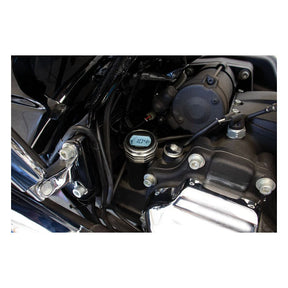 KOSO, oil tank dipstick with display. Silver body Speedometers Koso North America